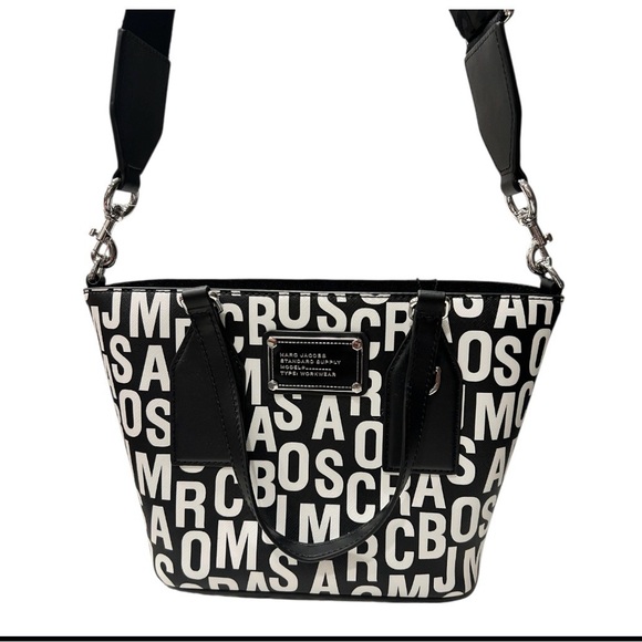 Marc Jacobs Handbags - Marc Jacobs Black and White Allover Logo Tote NWT